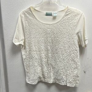 Vintage Cream Lace Short Sleeve Top